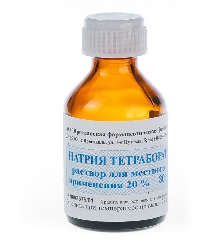 Натрия Тетраборат в глицерине р-р д/наруж и местн примен 20% фл 30г