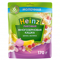 Хайнц(Heinz) каша молоч Лакомая многозерновая/банан/малина 170г