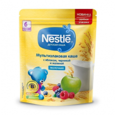 Нестле(Nestle) Каша Молоч злаки Яблоко/черника/малина 220г