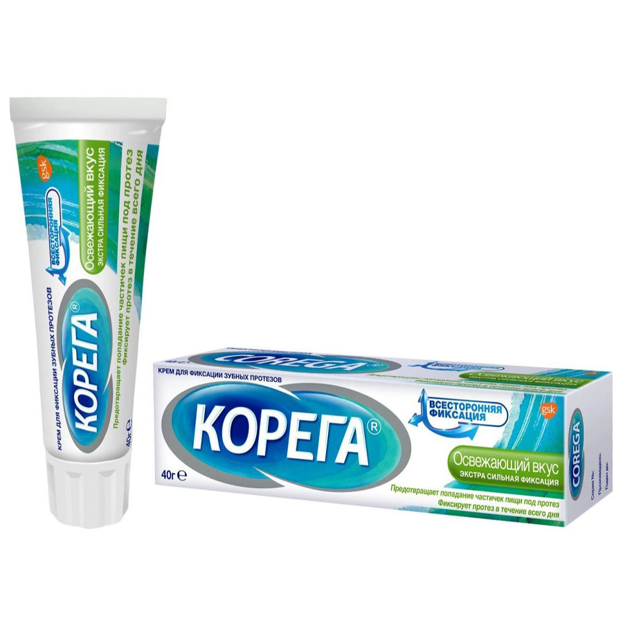 Корега крем д/фикс з/протезов 40г освежающий