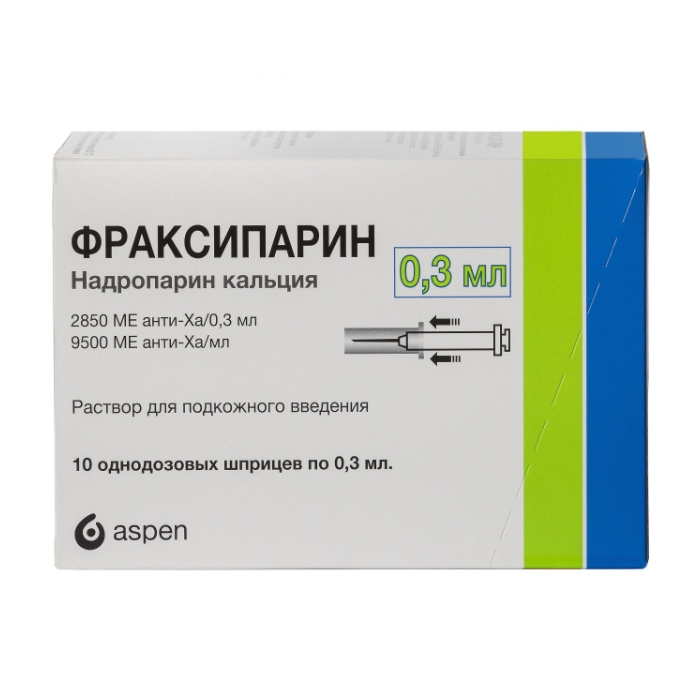 Фраксипарин р-р д/ п/к введ 9500МЕ анти-Ха/мл шпр 0,3мл №10