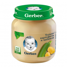 Гербер (GERBER) пюре картофель/кабачок 130г ст/б
