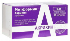 Метформин-Акрихин таб по 850мг №60