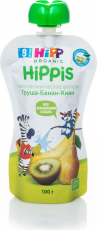Хипп(HIPP) пюре киви/груша/банан 100г пауч
