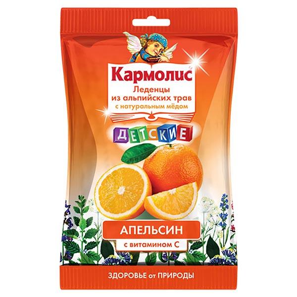 Кармолис леденцы д/детей 75г мед+витС+апельсин
