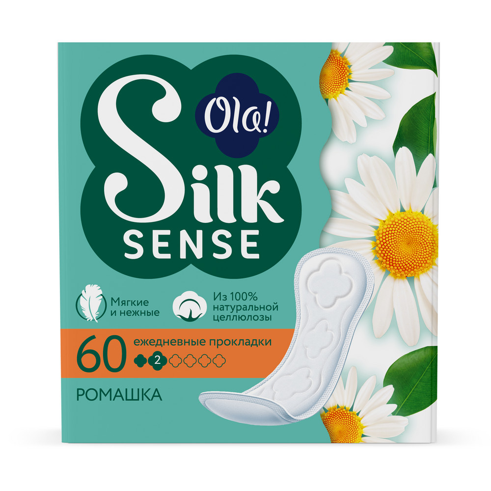 Ола(Ola) Silk Sense DAILY DEO прокладки ежедневные Ромашка №60