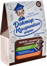 Доктор Конфеткин форте драже детское Железо/Холин с шоколадом 90г
