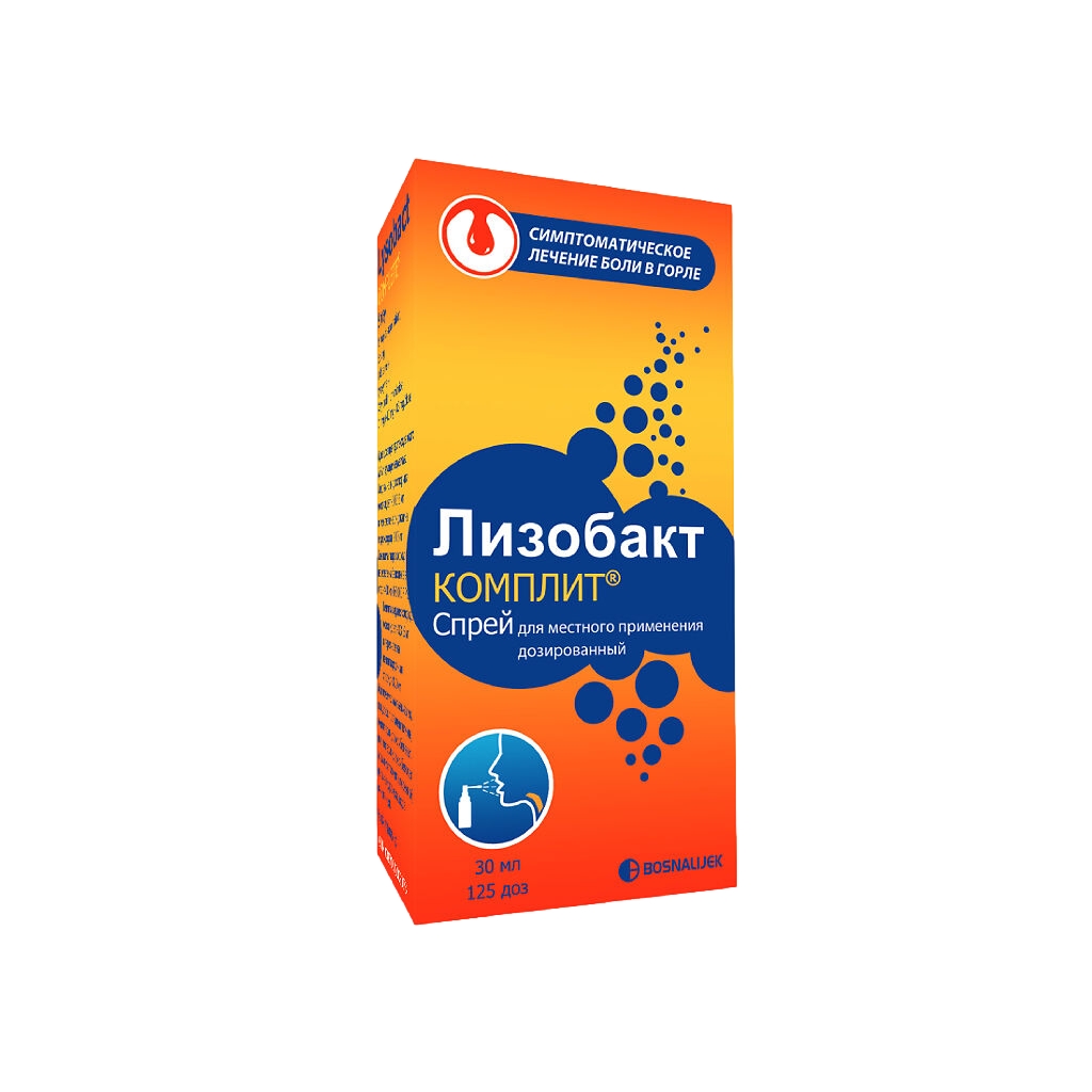 Купить Лизобакт Комплит спрей 30мл по выгодной цене в Экономной аптеке:  инструкция по применению и отзывы. Арт: 10015937