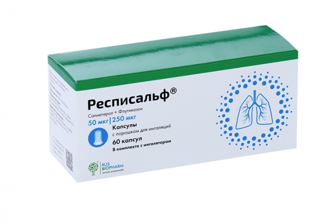 Респисальф капс с пор д/инг 50мкг+250мкг/доз конт с доз устр №60