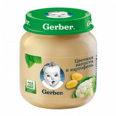 Гербер (GERBER) пюре цветная капуста/картофель 5+ 130г ст/б
