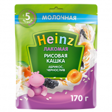 Хайнц(Heinz) каша молоч Лакомая рис/абрикос/чернослив с 5мес 170г пауч