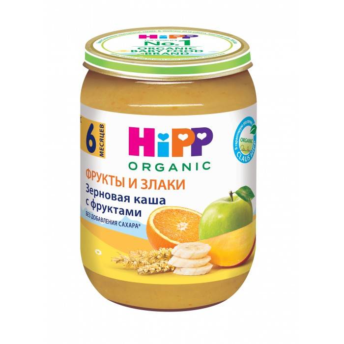 Хипп(HIPP) каша зерновая с фруктами 190г
