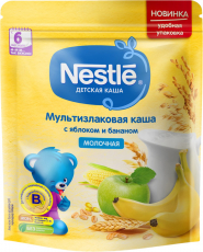 Нестле(Nestle) Каша Молоч мультизлаковая Яблоко/Банан 6+ 220Г