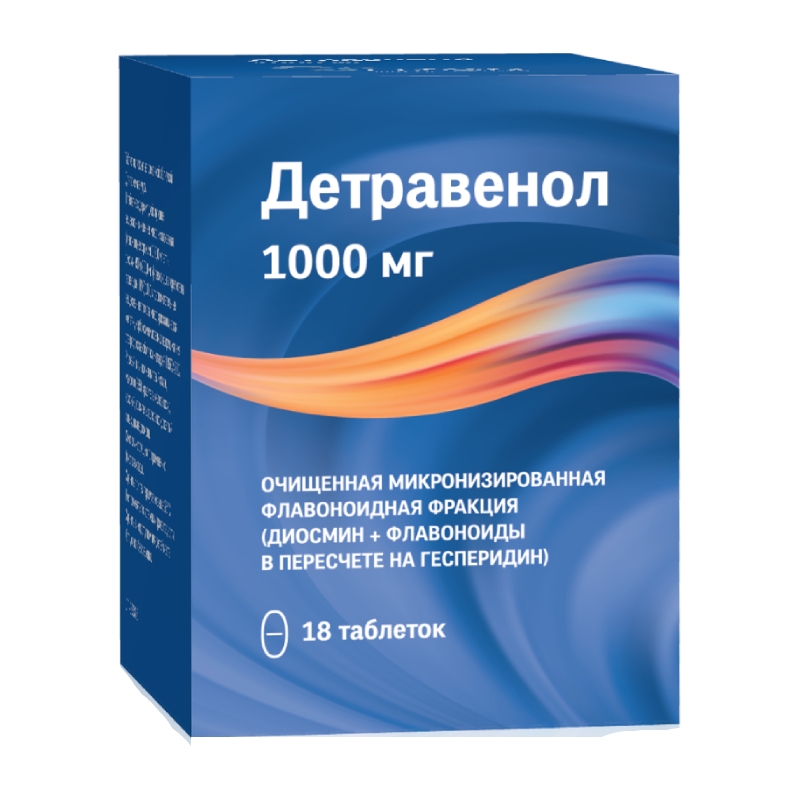 Детравенол таб ппо 1000мг №18
