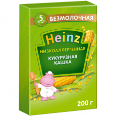 Хайнц(Heinz) каша безмолоч кукурузная низкоаллергенная 200г с 18мес картон