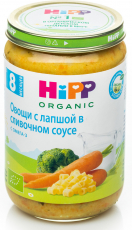 Хипп(HIPP) овощи с лапшой в сливочном соусе 220г