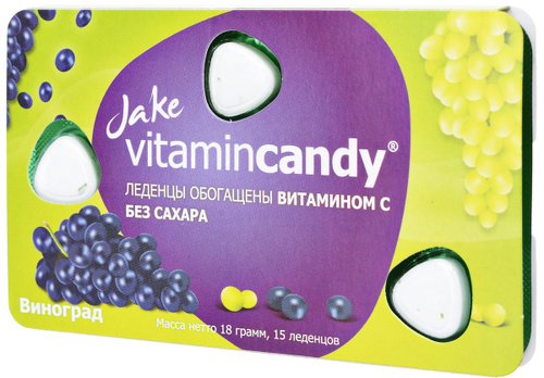 Джейк леденцы с Витамином С 18г виноград