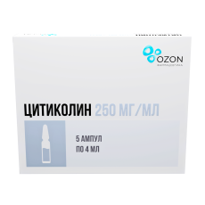 Цитиколин р-р д/в/в и в/м введ 250мг/мл 4мл №5