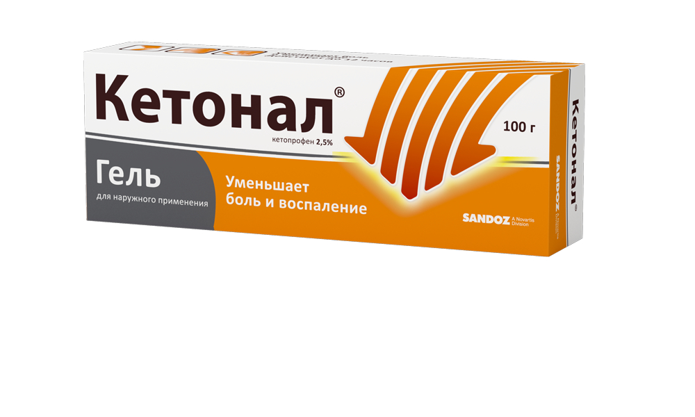 Кетонал гель д/наружн примен 2,5% 100г