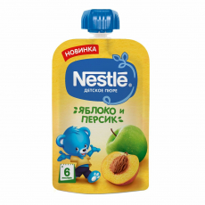 Нестле(Nestle) пюре яблоко/персик 90г пауч