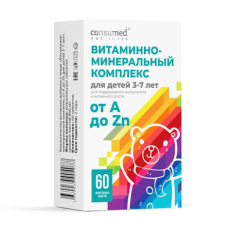 Консумед нутриенс Витамин/минерал.комплекс от А до Цинка д/детей 3-7 лет таб. жеват. №60