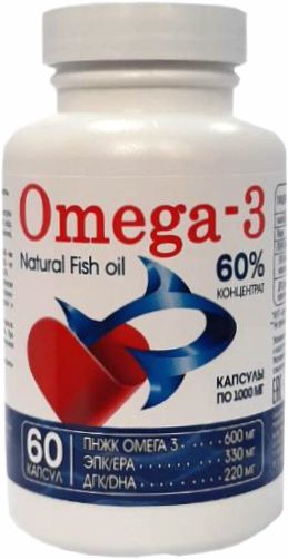 Омега-3 60% Концентрат капс 1300мг №60