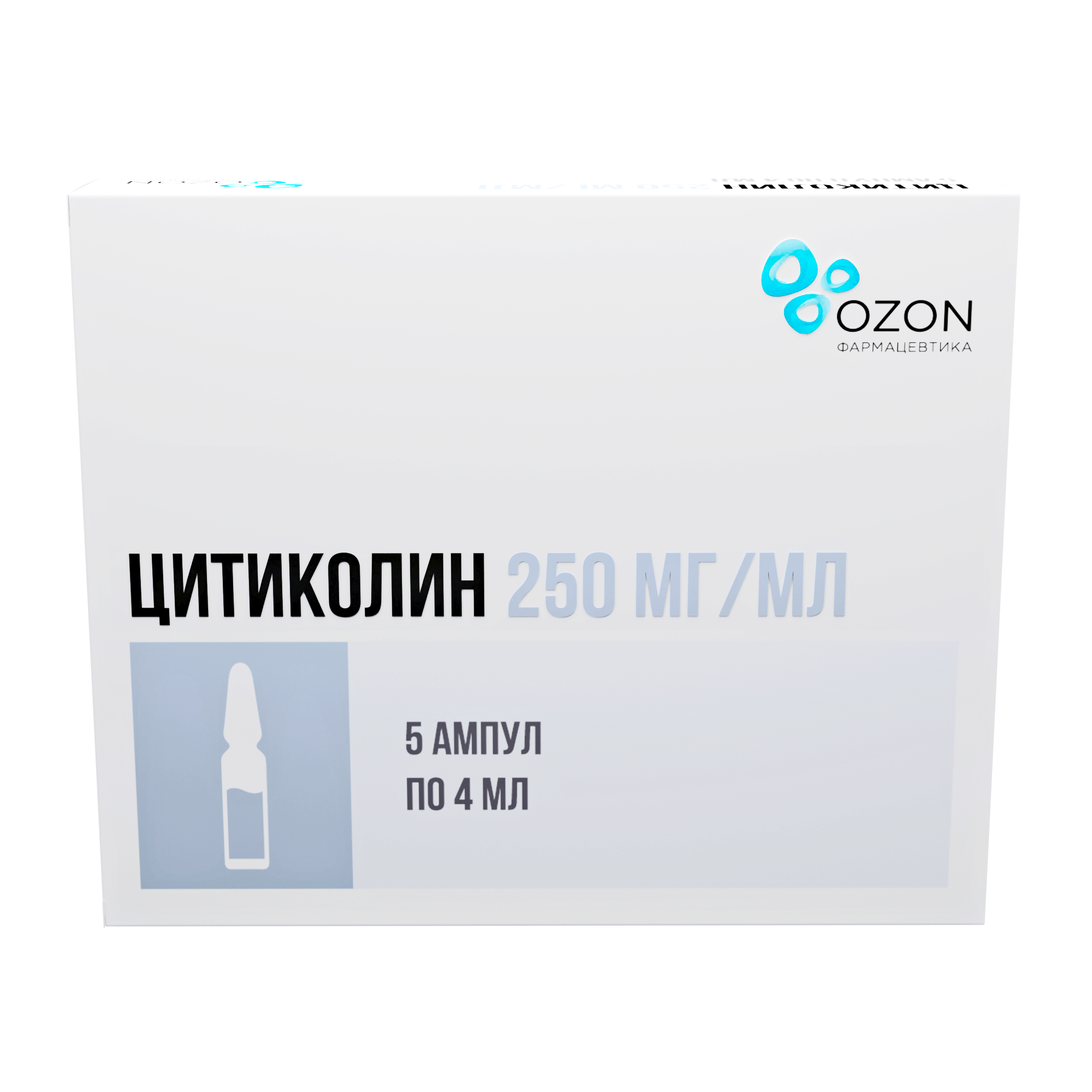 Цитиколин р-р д/в/в и в/м введ 250мг/мл 4мл №5