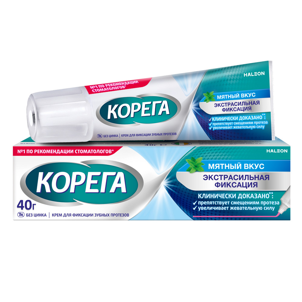Корега крем д/фикс з/протезов Экстра Сильный мятный вкус 40мл