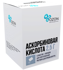 Аскорбиновая К-та пор д/р-ра д/внутр 2,5г №5