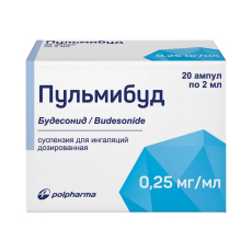 Пульмибуд сусп д/инг доз 0,25мг/мл 2мл №20