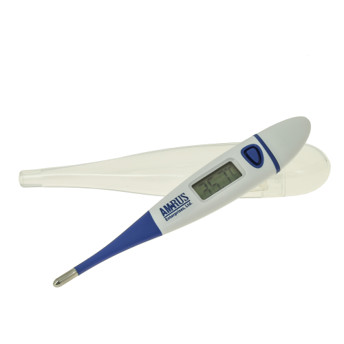 Амрус термометр медицинский цифровой с гибким наконечником, влагостойкий, с увеличенным дисплеем AMDT-11