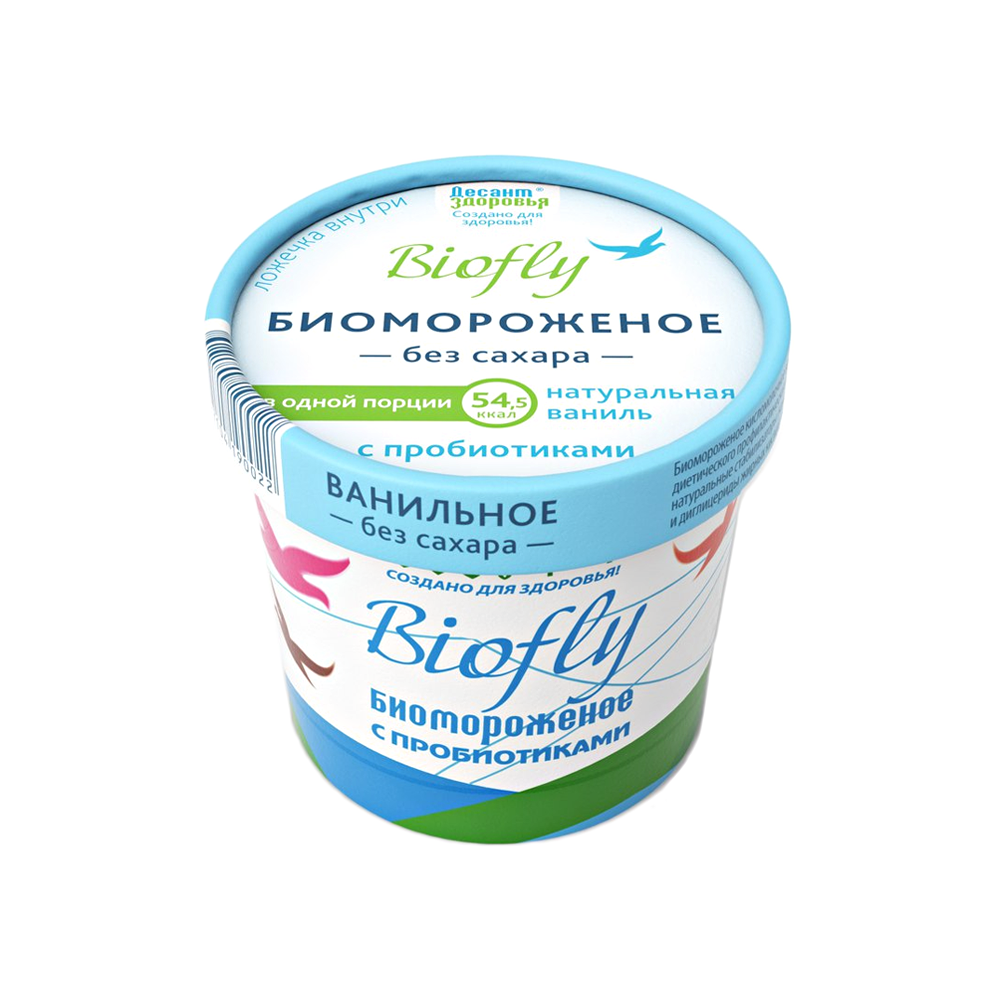 БиоМороженое Биофлай Натурал. ваниль кисломол на фруктозе 45г бум стак арт.10