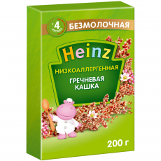 Хайнц(Heinz) каша безмолоч гречневая низкоаллергенная c 4мес 200г картон