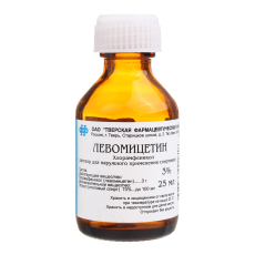 Левомицетин р-р д/наруж спирт 3% фл 25мл