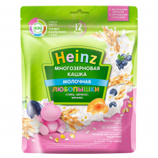 Хайнц(Heinz) каша молоч многозерновая сливки/абрикос/черника 200г с 12мес