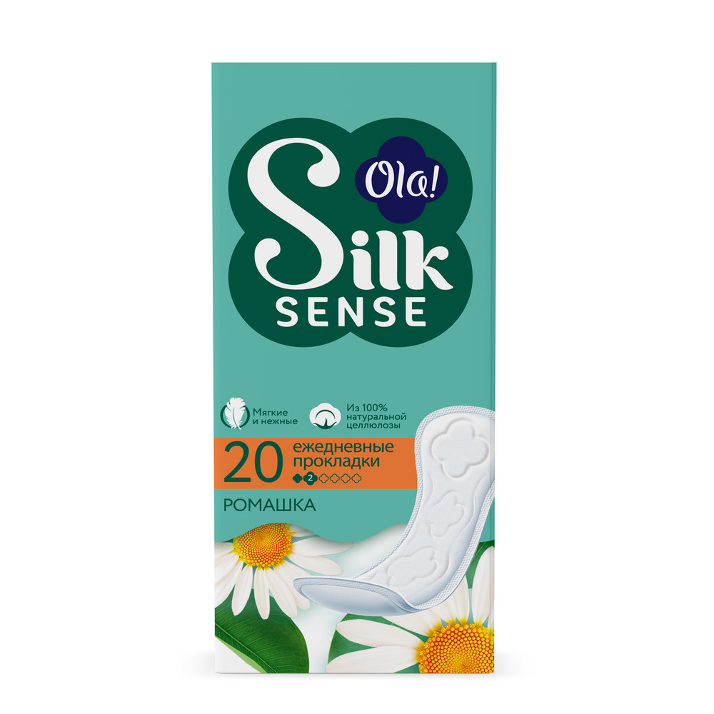 Ола(Ola) Silk Sense DAILY DEO прокладки ежедневные Ромашка №20