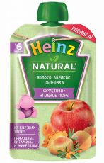 Хайнц(Heinz) пюре яблоко/абрикос/облепиха пауч 90г пауч