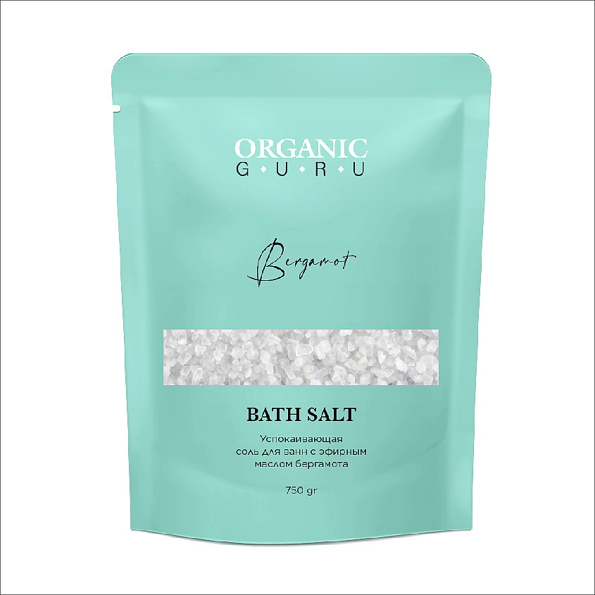 Органик Гуру (ORGANIC GURU) соль д/ванн с эфирным маслом бергамота детокс Detox Bath Salt 750г