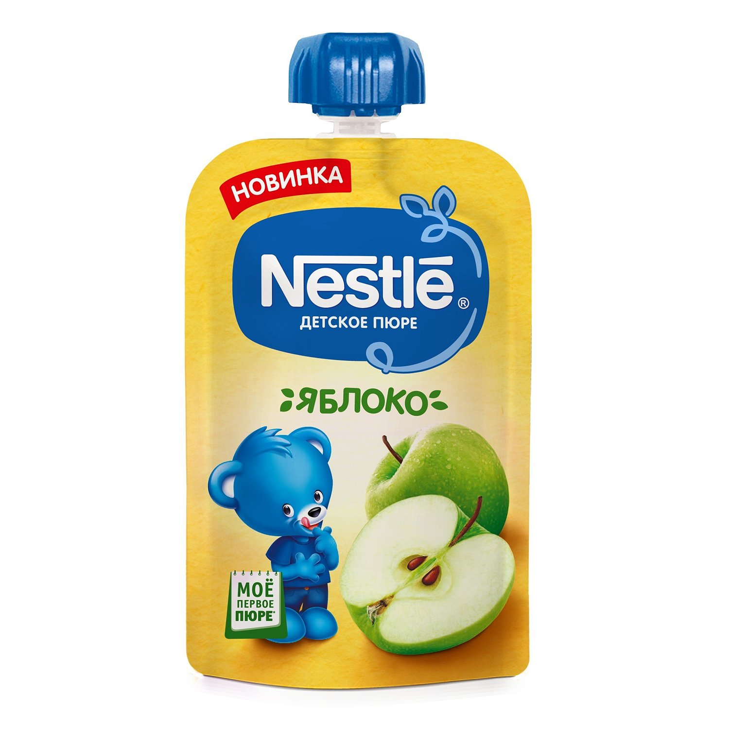 Нестле(Nestle) Каша Молоч пшеничная яблоко/земляника 220г с 5 мес пауч