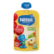 Нестле(Nestle) пюре груша/яблоко 90г пауч
