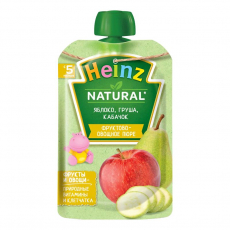 Хайнц(Heinz) пюре яблоко/груша/кабачок 90г пауч