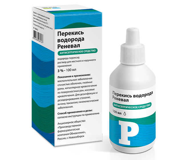 Перекись Водорода Реневал р-р д/местн и наруж примен 3% 100мл