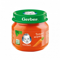 Гербер (GERBER) пюре морковь 4+ 80г ст/б