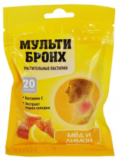 Мульти-Бронх раст пастил мед лимон б/сахара №20