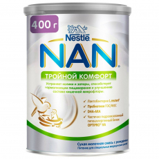 Нестле(Nestle) НАН Тройной Комфорт смесь молочная 0+ 400г