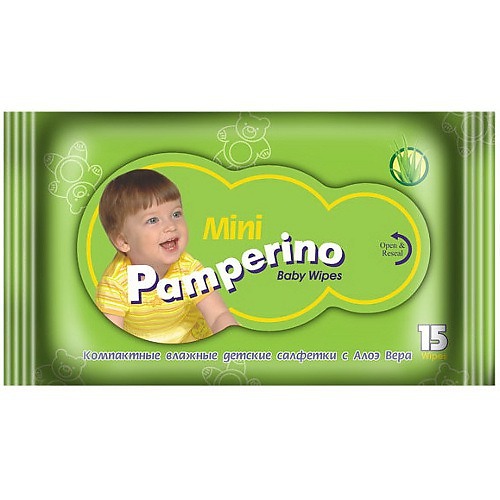 Памперино салфетки влаж детские Алоэ N15