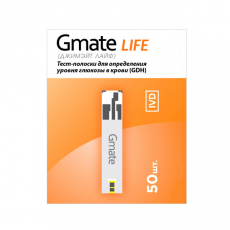 Тест-полоски для определения глюкозы в крови Gmate Life №50