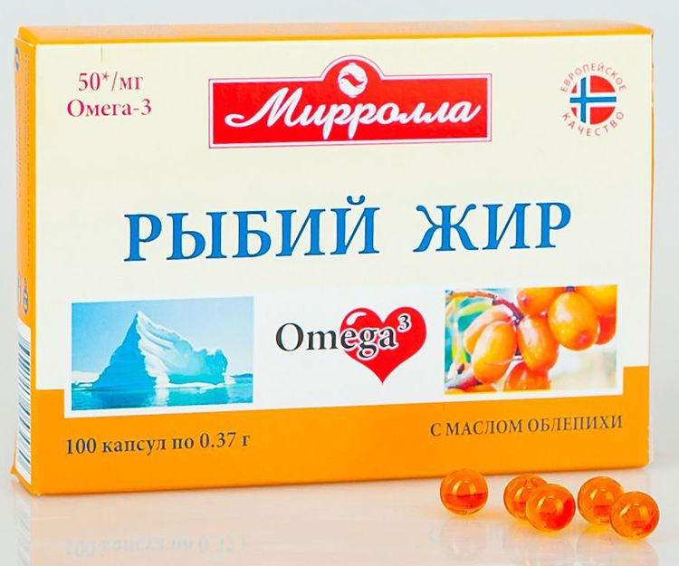 Рыбий жир Миролла с маслом облепихи капс №100