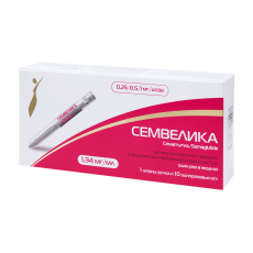 Семвелика р-р д/п/к введ 0,25мг/0,5мг/1мг/доза шпр-ручк 3мл №1 +игла однораз №10